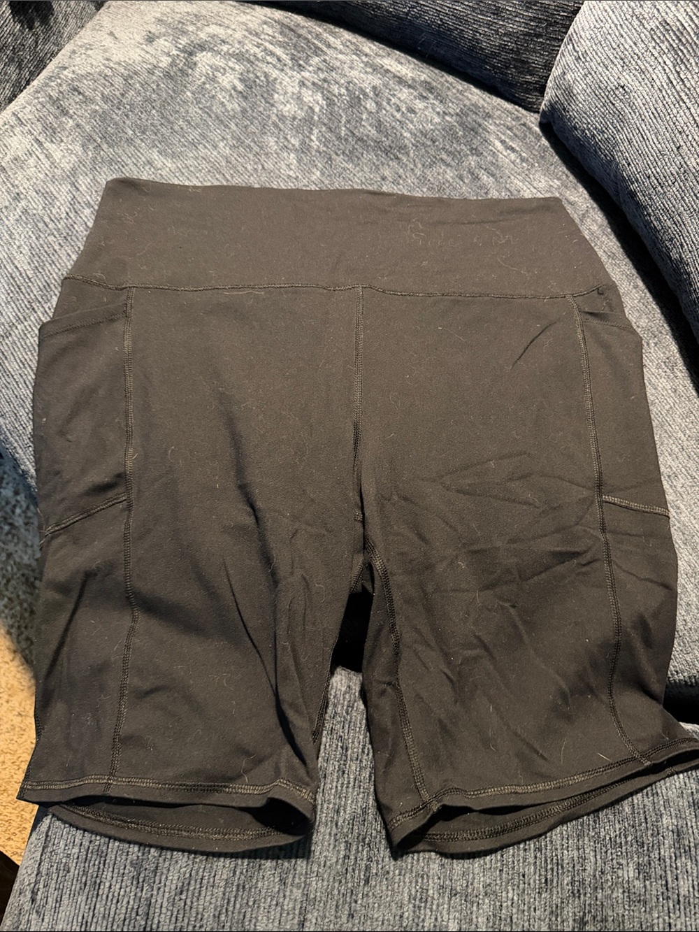 Mono B Black High-Waist Bike Shorts with Side Pockets